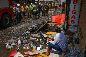 23 People Were Hospitalised Following A Fire In A Pettah Street Shop In Colombo.