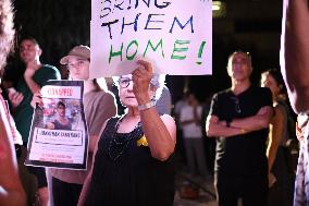 Familiies And Friends Of Israelis Held Hostage by Hamas militants in Gaza held an event at the ''Hostages Square''