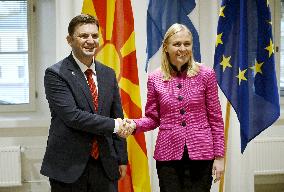 reign Ministers of North Macedonia and Finland meeting in Helsinki