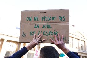 Demonstration Against The Dissolution Of The Soulevements De La Terre Collective - Paris