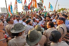 Congress Workers Protest Against ED Raid On Govind Singh Dotasra Residence