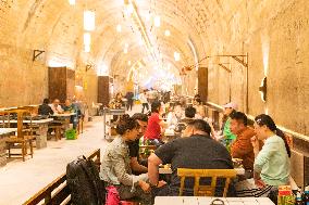 The Largest Underground Hot Pot Restaurant in The Air Raid Shelter Complex in Chongqing