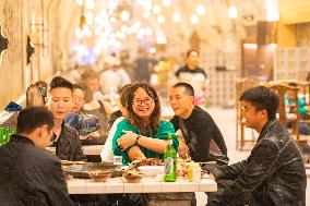 The Largest Underground Hot Pot Restaurant in The Air Raid Shelter Complex in Chongqing