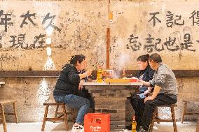 The Largest Underground Hot Pot Restaurant in The Air Raid Shelter Complex in Chongqing