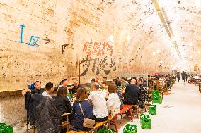 The Largest Underground Hot Pot Restaurant in The Air Raid Shelter Complex in Chongqing