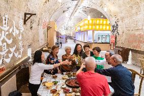 The Largest Underground Hot Pot Restaurant in The Air Raid Shelter Complex in Chongqing