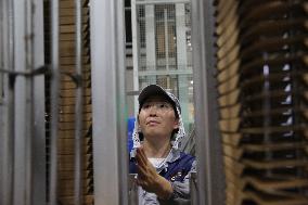 Workers Work at Mengniu Dairy Line  in Meishan