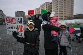 Protest 'Students Protest For Ceasefire' In Edmonton