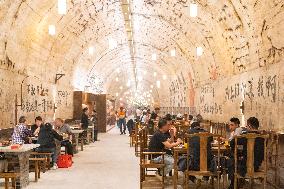 The Largest Underground Hot Pot Restaurant in The Air Raid Shelter Complex in Chongqing