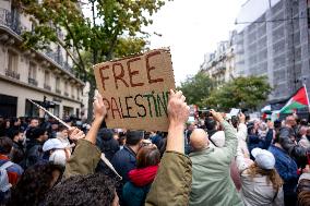 Unauthorised Pro-Palestinian Rally - Paris