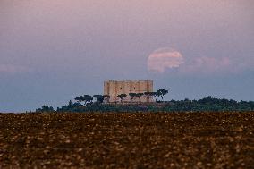 Hunter's Moon Behind The Castel Del Monte