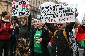 Demonstration In Paris In Support To Palestinians