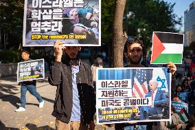 Pro-Palestine Rally In Seoul
