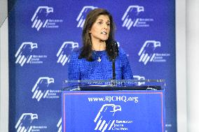 Former Ambassador To The United Nations Nikki Haley Delivers Remarks At The RJC