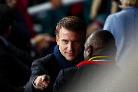 RWC - Emmanuel Macron at New Zealand v South Africa - Final