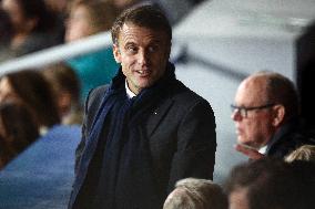 RWC - Emmanuel Macron at New Zealand v South Africa - Final