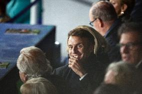 RWC - Emmanuel Macron at New Zealand v South Africa - Final