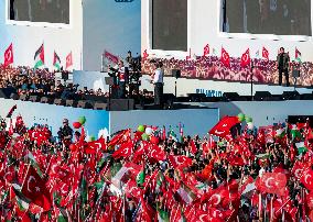 Erdogan Rally In Istanbul For Solidarity With Palestinians