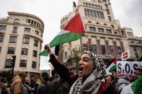 Demonstration In Support Of Palestine - Madrid