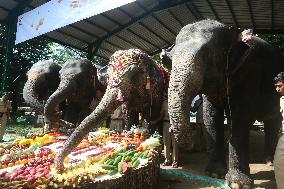 MYANMAR-YANGON-ASIAN ELEPHANT-BIRTHDAY