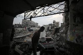 Destruction in Nuseirat Camp After Israeli Strikes Amid Ongoing Conflict