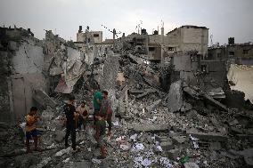 Destruction in Nuseirat Camp After Israeli Strikes Amid Ongoing Conflict