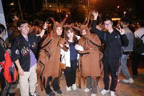 Tourists Attend A Halloween Parade in Shanghai