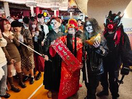 Tourists Attend A Halloween Parade in Shanghai