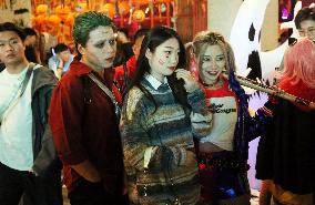 Tourists Attend A Halloween Parade in Shanghai