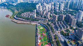 Citizens Exercising at A Sports Park in Chongqing