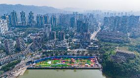 Citizens Exercising at A Sports Park in Chongqing