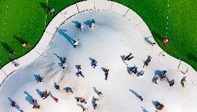 Citizens Exercising at A Sports Park in Chongqing