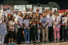 Families And Friends Of Israelis Hostages Gathered At Hostages Square - Tel Aviv