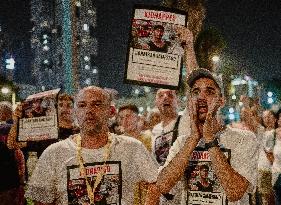 Families And Friends Of Israelis Hostages Gathered At Hostages Square - Tel Aviv