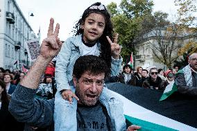 Pro Palestine Rally In Warsaw, Poland