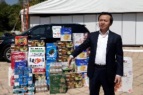 Chinese Ambassador To Mexico, Zhang Run, Donates Food To The Victims Of Hurricane Otis In Acapulco