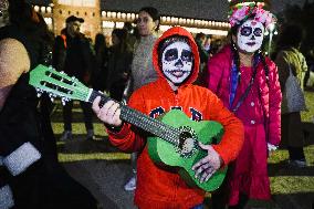 The Mexican Parade For The Dia De Muertos Celebrations In Milan