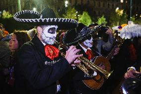 The Mexican Parade For The Dia De Muertos Celebrations In Milan