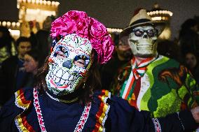 The Mexican Parade For The Dia De Muertos Celebrations In Milan