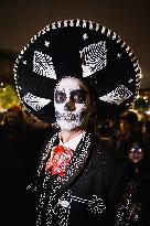 The Mexican Parade For The Dia De Muertos Celebrations In Milan