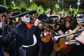 The Mexican Parade For The Dia De Muertos Celebrations In Milan