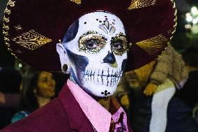 The Mexican Parade For The Dia De Muertos Celebrations In Milan