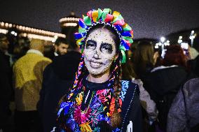 The Mexican Parade For The Dia De Muertos Celebrations In Milan