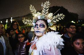 The Mexican Parade For The Dia De Muertos Celebrations In Milan