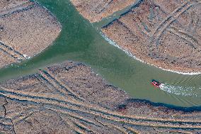 Red Seepweed Blooms at The Jiaozhou Bay Coastal Wetland in Qingdao