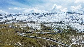 A Winding Mountain Road in Ganzi