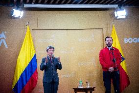 Press Conference between Bogota's Mayor Claudia Lopez and Mayor-Elect Carlos Fernando Galan