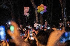 People in Various Halloween-themed Costumes Play in Shanghai