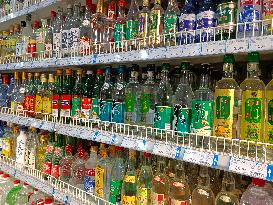 Liquor on Sale in A Supermarket in Suqian