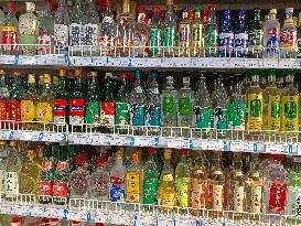 Liquor on Sale in A Supermarket in Suqian